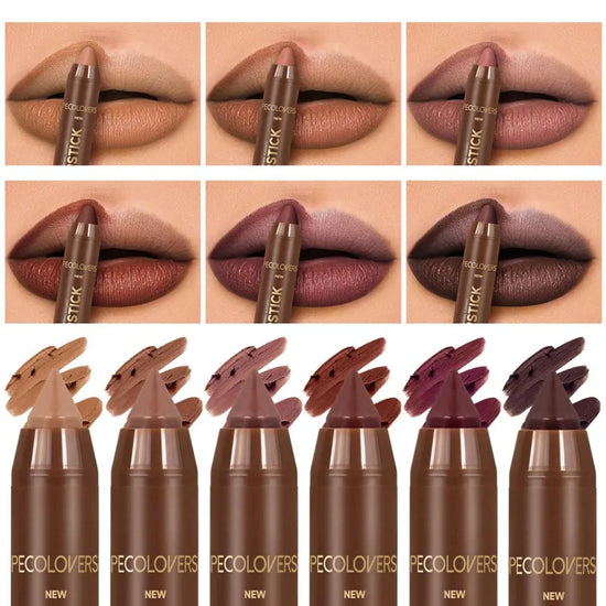 Matte Lip Liner in Brown Tube for Long-lasting, Smooth Contouring, Non-smearing, for Contouring and Filling Lips Lip