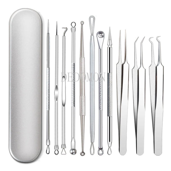 Blackhead Remover Tools Pimple Popper Tool Kit Acne Extractor Tool Professional Stainless Pimple Acne Blemish Removal Tools Set